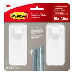 3M Command Medium Plastic Hook 4 in. L 2 pk
