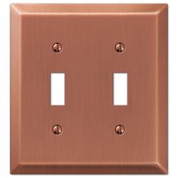 Amerelle Century Antique Copper 2 gang Stamped Steel Toggle Wall Plate 1 pk