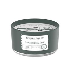 Candle-Lite Rugged & Refined White Smoked Suede Scent Candle 16.25 oz