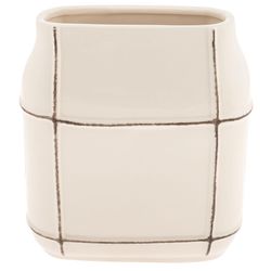 Karma 9 in. H X 7 in. L Beige Ceramic Flat Vase