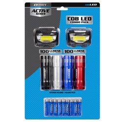 Dorcy Active 100 lm Assorted LED Rechargeable Flashlight/Headlight Combo Pack AAA Battery