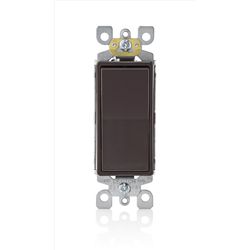 Leviton Decora 15 amps Three Pole Rocker AC Quiet Switch Brown 1 pk