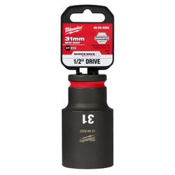 Milwaukee Shockwave 31 mm X 1/2 in. drive Metric/SAE 6 Point Deep Impact Socket 1 pc