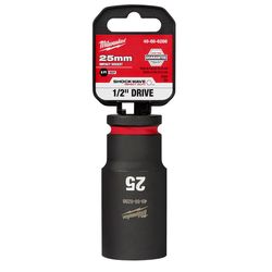 Milwaukee Shockwave 25 mm X 1/2 in. drive Metric/SAE 6 Point Deep Impact Socket 1 pc