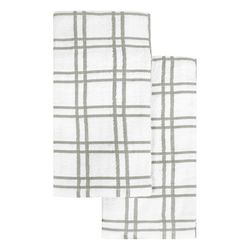 Ritz Titanium Cotton Check Kitchen Towel 2 pk