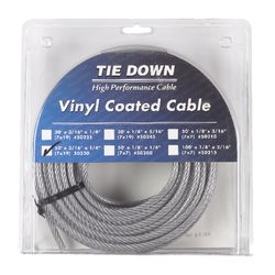 Tie Down Engineering 3/16 in. D X 50 ft. L Vinyl Coated Galvanized Steel Aircraft Cable