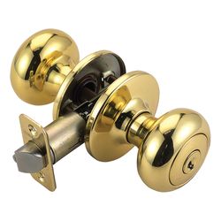 Design House Cambridge Polished Brass Entry Knobs 1-3/4 in.