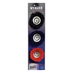 Dico Nyalox 2.5 in. D X 1/4 in. X 1/4 in. D Crimped Nylon Mandrel Mounted Cup Brush 4500 rpm 1 pc