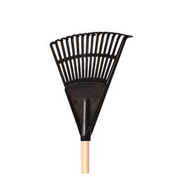 UnionTools 48.38 in. 15 Tine Poly Shrub Rake Wood Handle