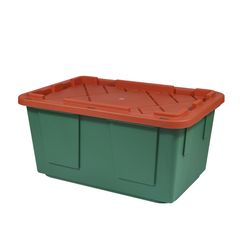 Greenmade Pro. Grade 27 gal Green/Red Snap Lock Storage Box 14.7 in. H X 20.4 in. W X 30.4 in. D Sta