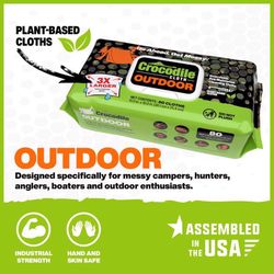 Crocodile Cloth Outdoor White Cloth 10 in. W X 15 in. L 80 wipes