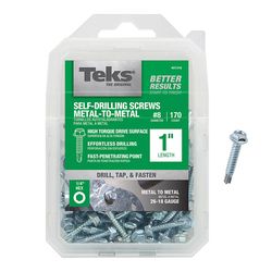 Teks No. 8 X 1 in. L Hex Drive Hex Head Self Tapping Self-Tapping Screws