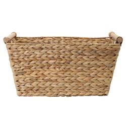Zenna Home 12 in. L X 17 in. W X 9.25 in. H Beige/Brown Woven Basket