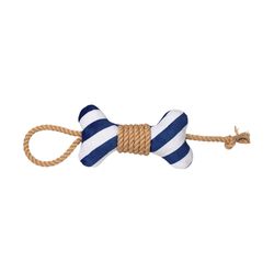 Pet Shop by Fringe Studio Pet Shop For Dog Blue/White Plush/Rope Squeak Dog Toy 1 pk