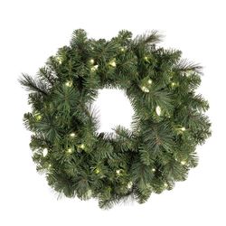 Celebrations Platinum 26 in. D LED Prelit Pure White Pine Wreath