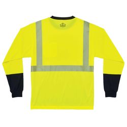 Ergodyne GloWear Reflective Black Front Tee Shirt Lime M