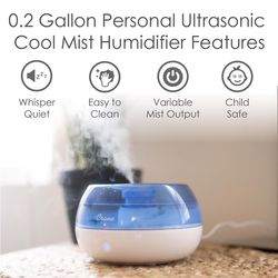 Crane 0.2 gal 160 sq ft Manual Ultrasonic Cool Mist Humidifier