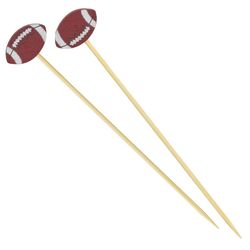 R&M International Corp Brown Wood Footballs Cocktail Picks