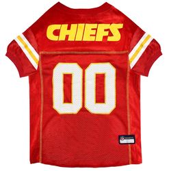 Pets First NFL Multicolored Kansas City Chiefs Cat/Dog Jersey Large