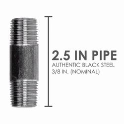 STZ Industries 3/8 in. MIP each X 3/8 in. D MIP Black Steel 2-1/2 in. L Nipple