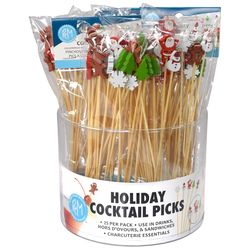 R&M International Corp International Multicolored Wood Holiday Cocktail Picks