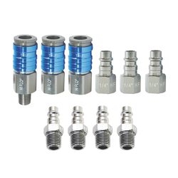Tru-Flate HI FLO Aluminum Air Coupler and Plug Set 1/4 in. Female 10 pc