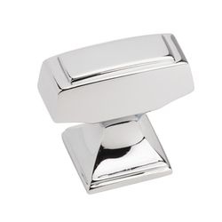 Amerock Mulholland Traditional Rectangle Cabinet Knob 1-3/16 in. Polished Chrome 1 pk