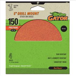 Gator 5 in. Aluminum Oxide Adhesive Sanding Disc 150 Grit Fine 4 pk