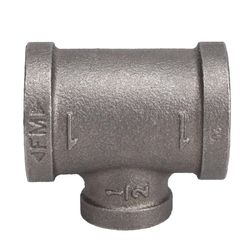 STZ Industries 1 in. FIP each X 1 in. D FIP 1/2 in. D FIP Black Malleable Iron Reducing Tee