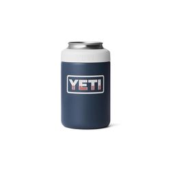 YETI Rambler 12 oz Navy Patriotic BPA Free Badge Colster Can Insulator