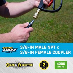 SurfaceMaxx 3/8-in Male NPT x 3/8-in Female Quick Connect Coupler 4200 psi