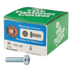 HILLMAN M6-1 Ga. X 25 mm L Phillips Pan Head Zinc-Plated Steel Metric Machine Screws 1 pk