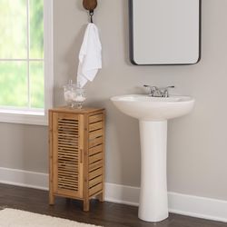 Linon Home Decor 29 in. H X 13 in. W X 11 in. D Rectangle Natural Bath Storage Cabinet