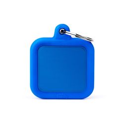 MyFamily Hushtag Blue Square Aluminum Dog Pet Tags Medium