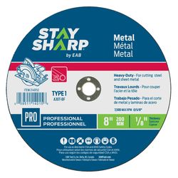Stay Sharp 8 in. D X 5/8 in. X 1/8 in. thick Metal Cutting Wheel 1 pc