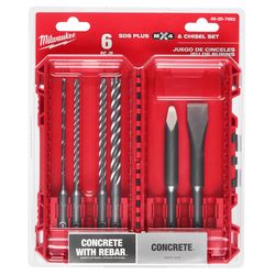 Milwaukee MX4 Assorted Carbide Tipped Chisel/Cutter Kit SDS-Plus Shank 6 pc