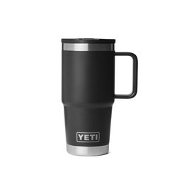 YETI Rambler 20 oz Black BPA Free Travel Straw Mug