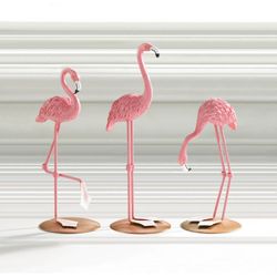 Accent Plus 8.25 in. H X 3.25 in. L Pink Flamingo Poly Resin Decorative Figurines