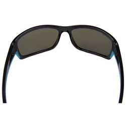 Seachoice Voyager Sunglasses Unisex Shiny Black Frame Blue Mirror Lens Polarized