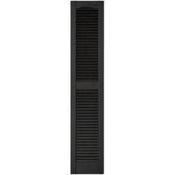 Builders Edge 60 in. H X 12 in. W Black Louvered Vinyl Shutter 2 pk