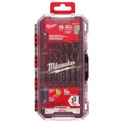 Milwaukee Shockwave Assorted in. Steel Impact Rated Drill Bit Set Hex Shank 15 pc