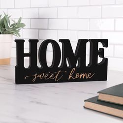 P Graham Dunn Home Sweet Home 4.5 in. H X 10 in. L Black MDF Tabletop Decor