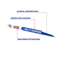 LENOX MULTIWOLF 12 in. Bi-Metal WAVE EDGE Reciprocating Saw Blade 10/14 TPI 25 pk