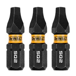 DeWalt FlexTorq Square #2 X 1 in. L Impact Driver Bit Set Steel 3 pc