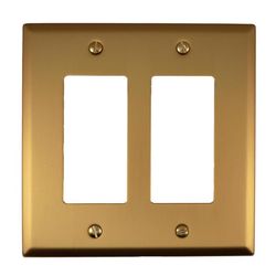 Amerelle Oxford Brushed Gold 2 gang Stamped Steel Decorator Wall Plate 1 pk