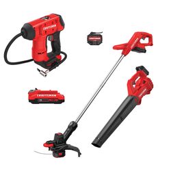CRAFTSMAN V20 Trimmer Blower Combo Kit with V20 2 Ah Battery with V20 High Pressure Inflator