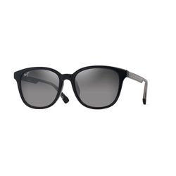 Maui Jim Kuikahi Asian Fit Sunglasses Men's Shiny Black w/Trans Light Gray Frame Neutral Gray Lens P