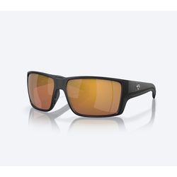 Costa Reefton Pro Sunglasses Men's Matte Black Frame Gold Mirror 580G Lens Polarized