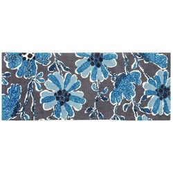 Simple Spaces 21 in. W X 54 in. L Multi-Color Indigo Cornflowers Polyester Accent Rug