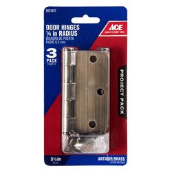 Ace 3 in. L Antique Brass Residential Door Hinge 3 pk